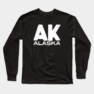 AK Alaska State Vintage Typography Long Sleeve T-Shirt